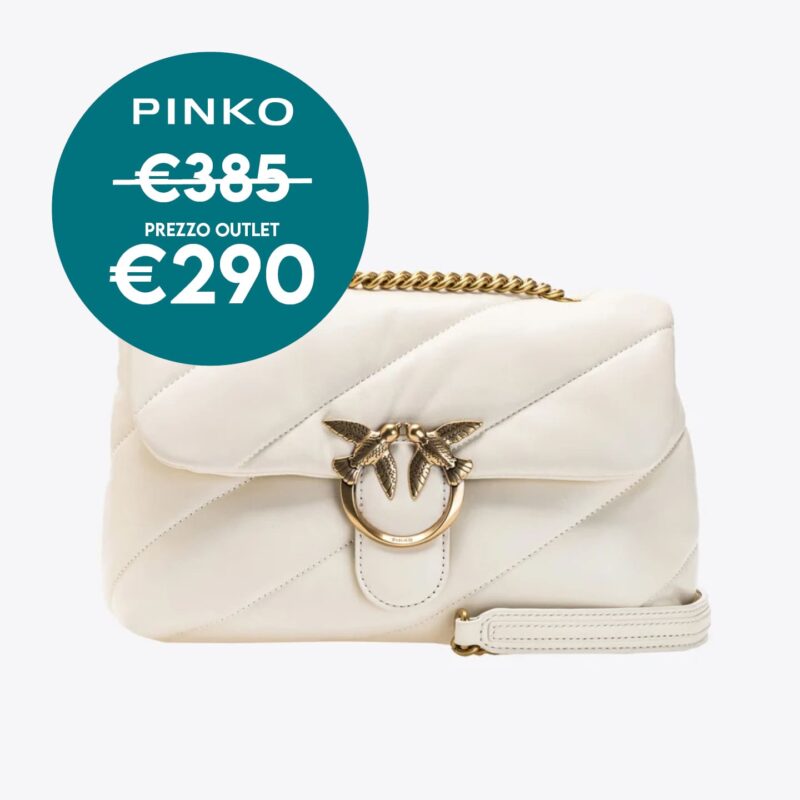 borsa di pelle bianca pinko