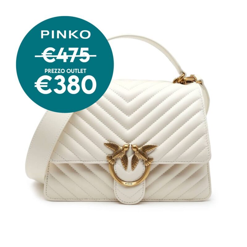 borsa di pelle bianca pinko